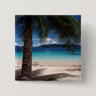 Een strand op Koh Wai Island in Thailand Vierkante Button 5,1 Cm