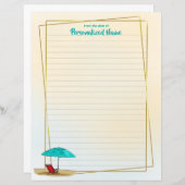 Een strand van een dag bekleed papier blad (Voorkant / Achterkant)