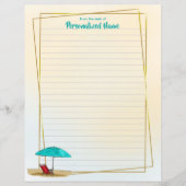 Een strand van een dag bekleed papier blad (Voorkant)