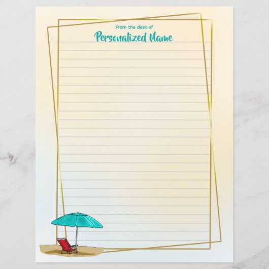 Een strand van een dag bekleed papier blad (Voorkant)