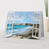 Een strandscène door mijn raam, Kaart (Achterkant)