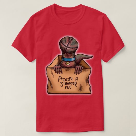 Een Stranger pet aannemen T-shirt (Design voorkant)