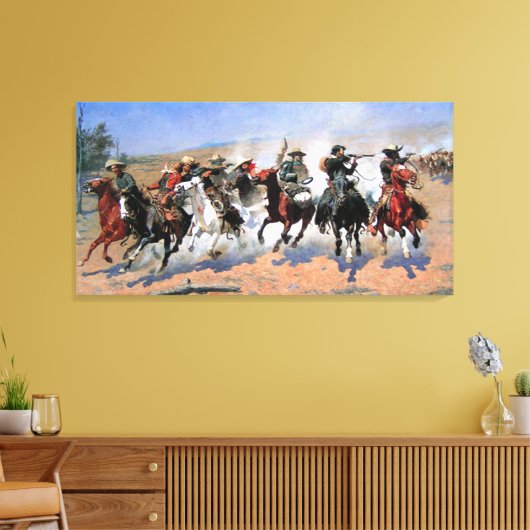 Een streepje voor de houtkap canvas afdruk (Insitu (Woonkamer))