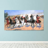 Een streepje voor de houtkap canvas afdruk (Insitu (Houten vloer))