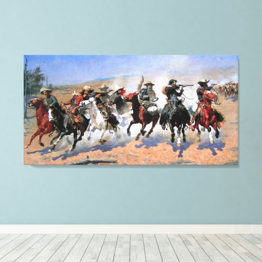 Een streepje voor de houtkap canvas afdruk (Insitu (Houten vloer))