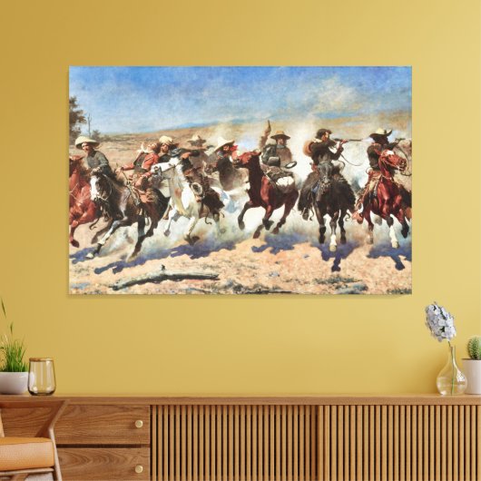 Een streepje voor het hout c. 1889 Remington Fine Canvas Afdruk (Insitu (Woonkamer))