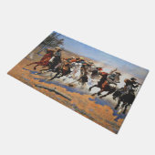 Een streepje voor het hout, Remington schilderij, Deurmat (Schuin)