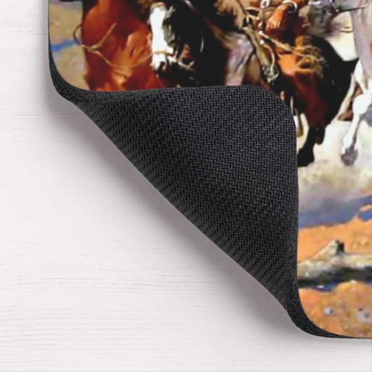 Een streepje voor het hout, Remington schilderij, Muismat (Hoek)