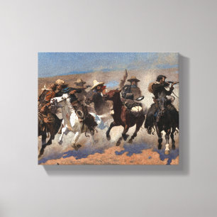 Een streepje voor het hout van Frederic Remington Canvas Afdruk