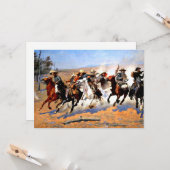 Een streepje voor het hout van Frederick Remington Kaart (Voorkant / Achterkant in situ)