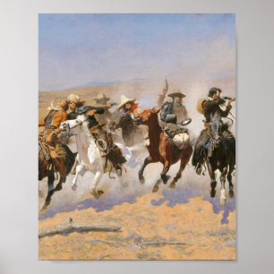 Een streepje voor hout van Frederick Remington Poster