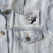 Een streng storm vierkante button 5,1 cm (In situ)