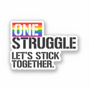 Eén strijd, laten we bij elkaar blijven sticker