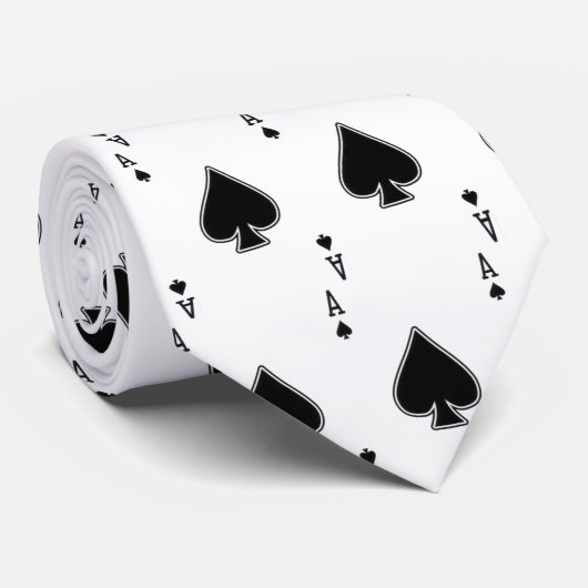 Een Stropdas met een gok. De ruimte van schoppen h (Opgerold)