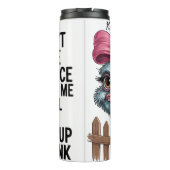 Een struisvogel met een roze boog thermosbeker (Achterkant)