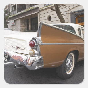 Een Studebaker Silver Hawk klassieke auto geparkee Vierkante Sticker