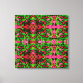 Een studie in roze en groen canvas afdruk