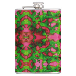 Een studie in roze en groen heupfles