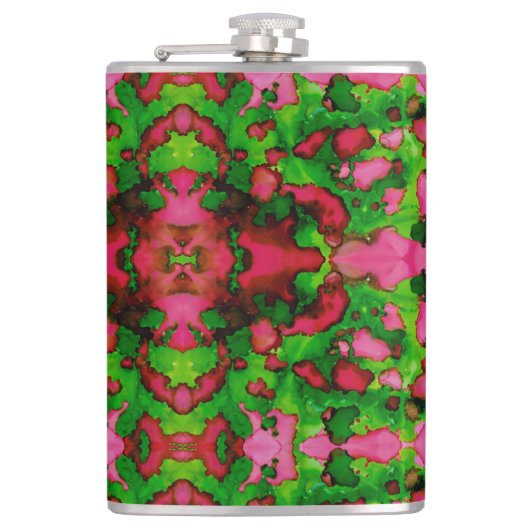 Een studie in roze en groen heupfles (Voorkant)