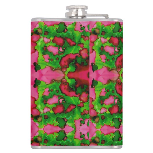 Een studie in roze en groen heupfles (Achterkant)