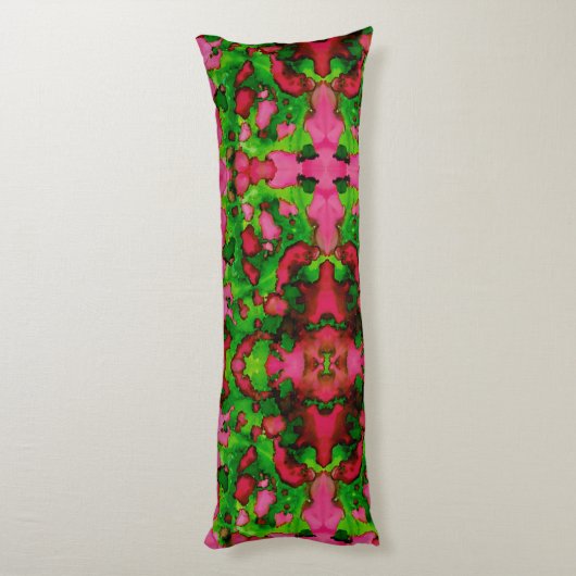 Een studie in roze en groen lichaamskussen (Achterkant (Verticaal))