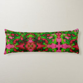 Een studie in roze en groen lichaamskussen