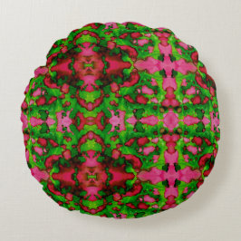 Een studie in roze en groen rond kussen