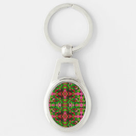 Een studie in roze en groen sleutelhanger