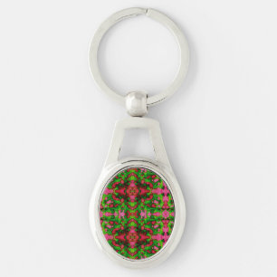 Een studie in roze en groen sleutelhanger