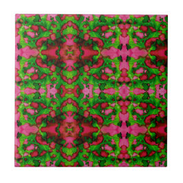 Een studie in roze en groen tegeltje