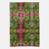 Een studie in roze en groen theedoek (Verticaal)