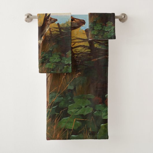 Een stuiter in het bos bad handdoek (Insitu)