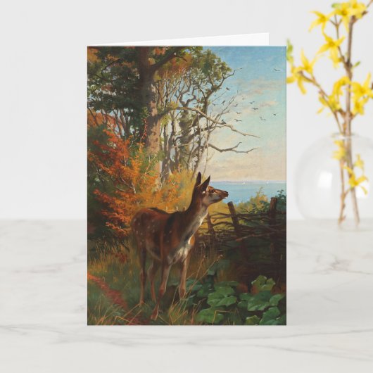 Een stuiter in het bos - blanco briefkaart (Gele Bloem)