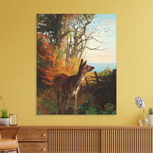 Een stuiter in het bos canvas afdruk (Insitu (Woonkamer))