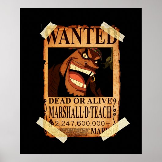 Eén stuk Blackbeard-bounty Poster (Voorkant)