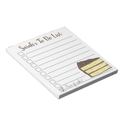 Een stuk Cake. Aangepast om lijst te doen Notitieblok (Schuin)