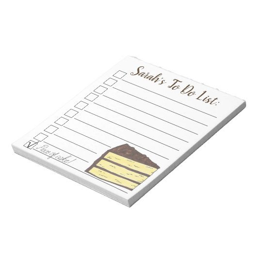 Een stuk Cake. Aangepast om lijst te doen Notitieblok (Linkerzijde)