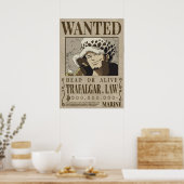 Eén stuk Trafalgar Law wilde Poster (Keuken)