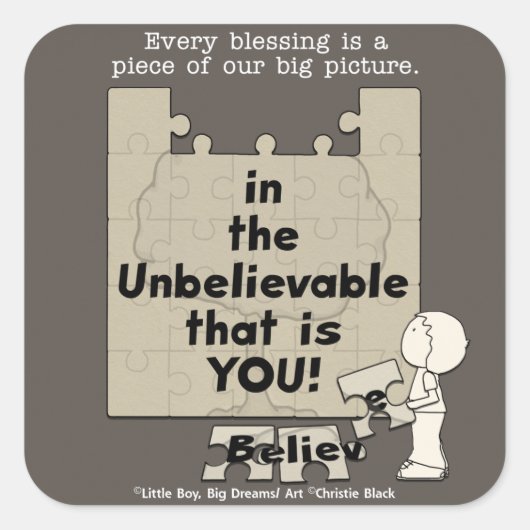 Een stuk van het Grote Afbeelding Vierkante Sticker (Voorkant)