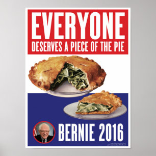 Een stuk van het presidentieel Poster Pie Bernie 2