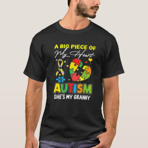Een stuk van mijn hart heeft autisme mijn oma t-shirt