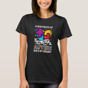 Een stuk van mijn hart heeft autisme mijn oma t-shirt