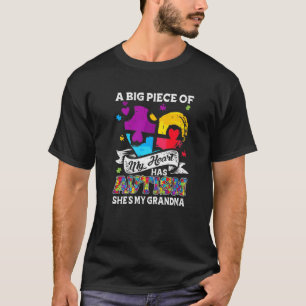 Een stuk van mijn hart heeft autisme mijn oma t-shirt