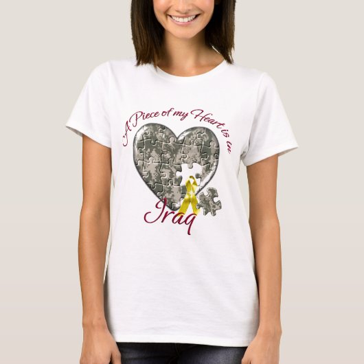 Een stuk van mijn hart is in Irak T-shirt (Voorkant)