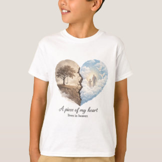 Een stuk van mijn hart leeft in de hemel-herdenkin t-shirt