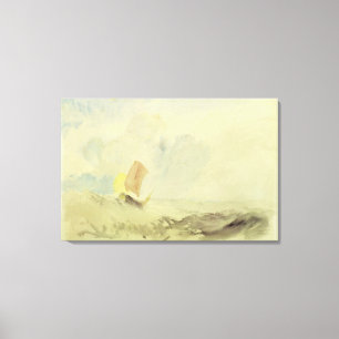 Een stuk Zee - Een ruw Zee met een Geviste tas, 18 Canvas Afdruk