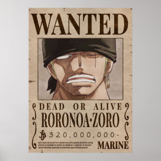 Eén stuk Zoro Gezocht Poster