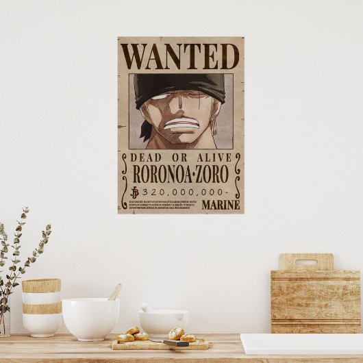 Eén stuk Zoro Gezocht Poster (Keuken)