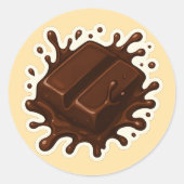 Een stukje chocola met splash sticker (Voorkant)