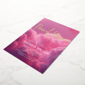 Een stukje hemel is op komst Droomachtig Magisch Folie Uitnodiging (Gedraaid)